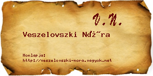 Veszelovszki Nóra névjegykártya